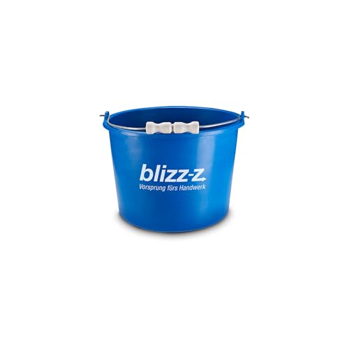 blizz-z Baueimer mit Kunststoffgriff Ø30 cm x 24 cm (12 Liter) blau in Profiqualität (2 Stück | Stabiler Mörteleimer, Betoneimer, Kübel, Putzeimer mit Griff | Made in EU von blizz-z