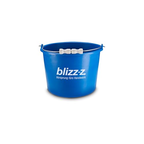 blizz-z Baueimer mit Kunststoffgriff Ø35 cm x 29 cm (20 Liter) blau in Profiqualität (2 Stück | Stabiler Mörteleimer, Betoneimer, Kübel, Putzeimer mit Griff | Made in EU von blizz-z