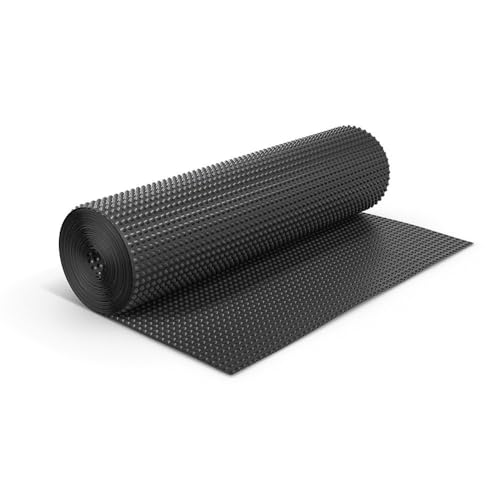 blizz-z Noppenbahn HDPE schwarz 400 g/m² | 1,00 m x 20 m Rolle | Noppenhöhe 3-8 mm | Drainagebahn, Grundmauerschutz, Hochbeetfolie | Made in Italy von blizz-z