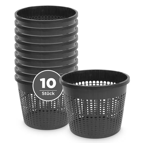 blizz-z Pflanzkorb rund Ø13 cm x 10 cm (10 Stück) | Teichkorb, Wasserpflanzkorb, Teichbepflanzung, Gewächshaus, wetterfester Kunststoff Lange Lebensdauer von blizz-z