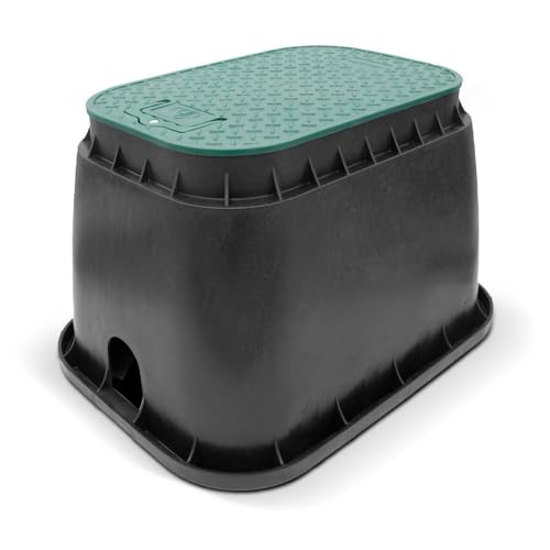 blizz-z Ventilbox eckig ohne Kugelhahn | Ventilkasten, Verteilerkasten mit Deckel für Gartenbewässerung (B 40 x L 52 x H 33 cm, eckig) von blizz-z