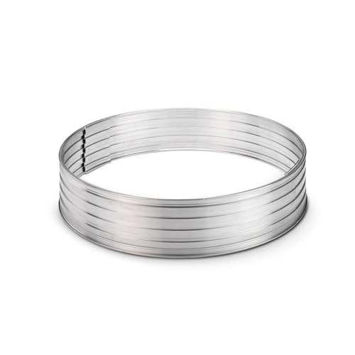 blizz-z terraflex Baumeinfassung rund Aluminium Höhe: 10 cm, Ø100 cm, 1 Set (2X Halbkreise, 2X Stoßverbinder) | Baumring-Set, Kreis Rasenkante, Mähschutz | Made in EU von blizz-z