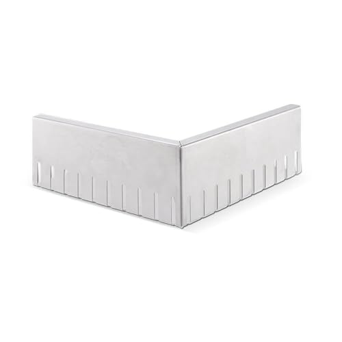 blizz-z terragrav Kiesfangleiste Edelstahl V2A Länge 3 m, Höhe 6-10 cm, Stärke 1 mm (1 Stück) | hochwertig, rostfrei, gelocht, natur | mit Zubehör (Außenecke Länge 20 cm (1 Stück), Höhe 8 cm) von blizz-z