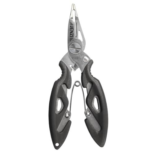 Eine Schere für geflochtene und monofile Schnüre von Jenzi & Splitringfunktion für Micro-Splitringe + gratis Petri Heil! Aufkleber von blntackle76