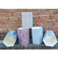 Großhandel Sortierte Hand Block Print Mülleimer, Denim Reef Dekorative Altpapier Bin, Bunte Wohnkultur, Haus Geschenk Bin Zum Verkauf von blockprintingfactory