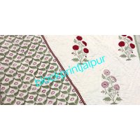Hand-Block Print Baumwolle Reversible Quilt, Winter Decke Quilt, Einzelbett Baumwollsteppdecke, Und Wirft, Baumwollsteppdecke Hand-Block Print Baumwolle Reversible Quilt, Winter Decke Quilt, Einzelbett Baumwollsteppdecke, Und Wirft, Baumwollsteppdecke von blockprintjaipur