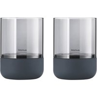 Blomus - Calma Windlicht, Ø 7 cm, rauch / stahlgrau (2er-Set) von blomus
