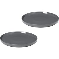Blomus - Pilar Dessertteller, Ø 20 cm, pewter (2er-Set) von blomus