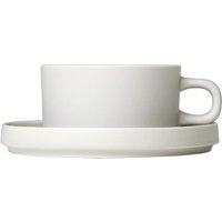 Blomus - Pilar Teetasse mit Untertasse, moonbeam (2er-Set) von blomus