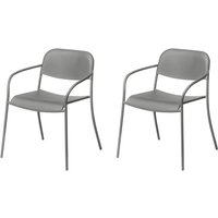 Blomus - Yua Outdoor Armlehnstuhl, granite gray (2er-Set) von blomus