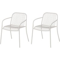 Blomus - Yua Wire Outdoor Armlehnstuhl, silk gray (2er-Set) von blomus