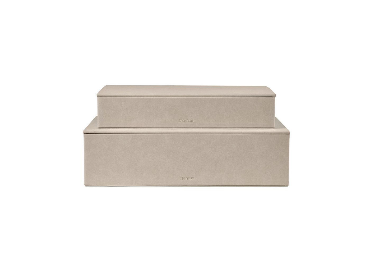 blomus Aufbewahrungsbox 2er Set -SAHLA- Organizer, Ordnungsboxen, Kisten Set, Storage Box (Set, 2 St., 2 Boxen), Funktionales Design, klare Linien, Wildlederoptik, Organizer von blomus