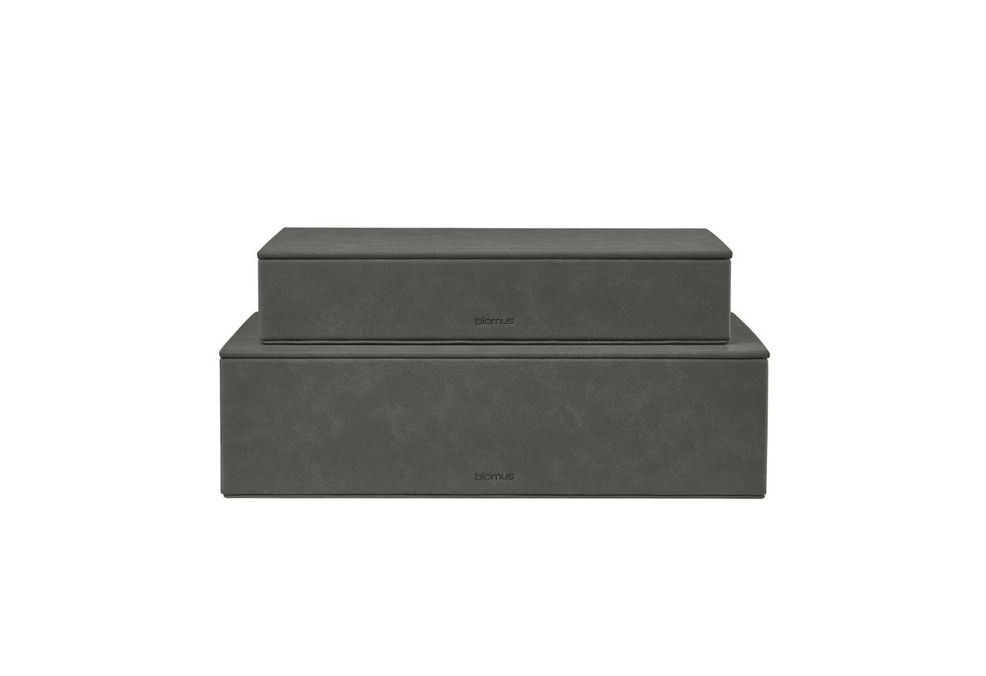 blomus Aufbewahrungsbox 2er Set -SAHLA- Organizer, Ordnungsboxen, Kisten Set, Storage Box (Set, 2 St., 2 Boxen), Funktionales Design, klare Linien, Wildlederoptik, Organizer von blomus