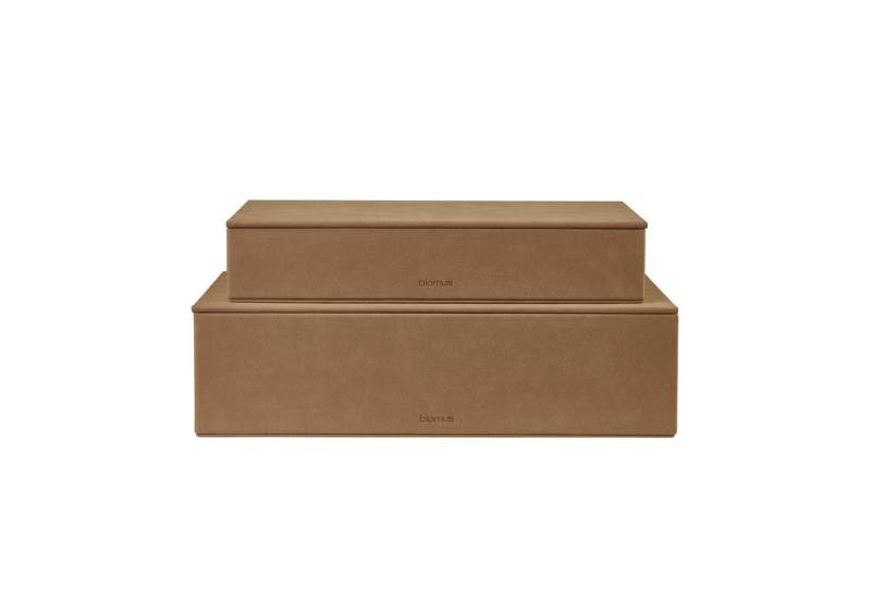 blomus Aufbewahrungsbox 2er Set -SAHLA- Organizer, Ordnungsboxen, Kisten Set, Storage Box (Set, 2 St., 2 Boxen), Funktionales Design, klare Linien, Wildlederoptik, Organizer von blomus