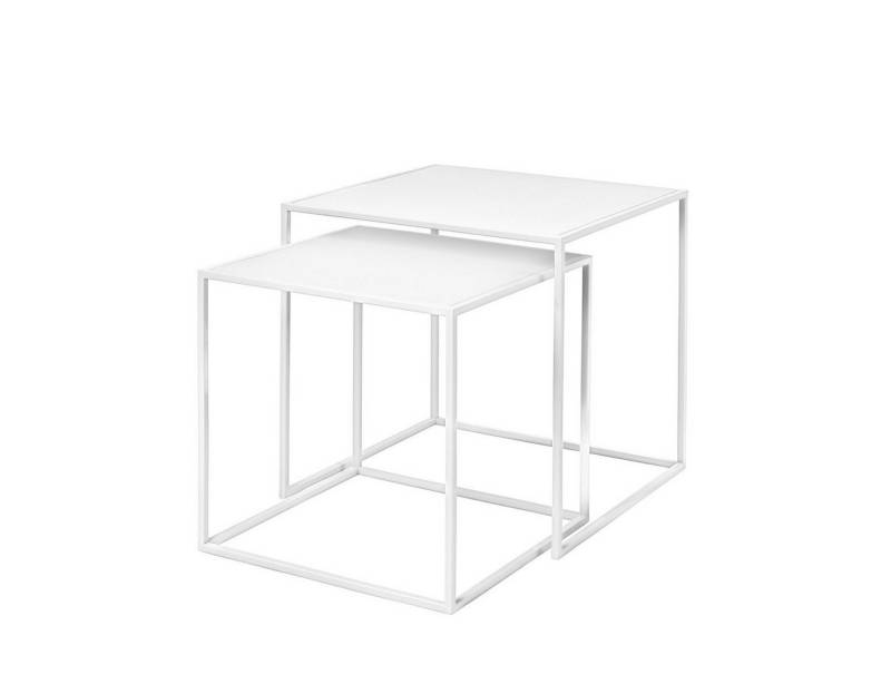 blomus Beistelltisch -FERA- 2er Set quadratische Tische: Minimalistisch, Robust & Elegant (2 Tische), Pulverbeschicht, Minimalistisches Design, Platzsparend, Quadratisch von blomus