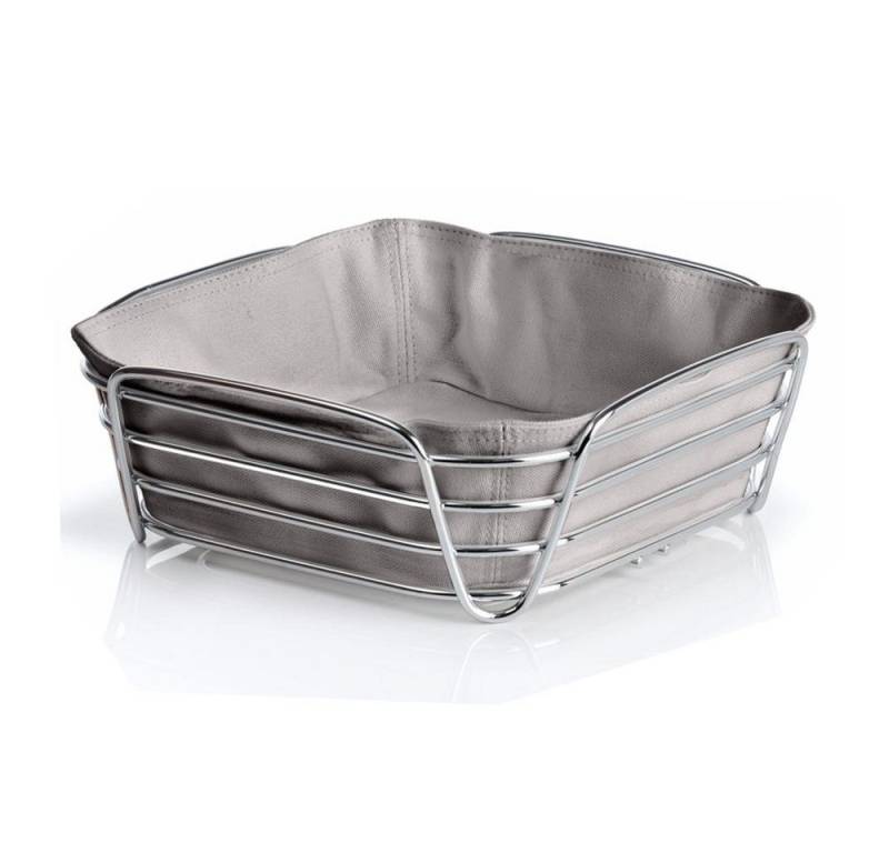blomus Brotkorb DELARA großer Brotkorb Brotschale Brötchenkorb Stofftasche im verchrom, Baumwolle, (kein-set) von blomus