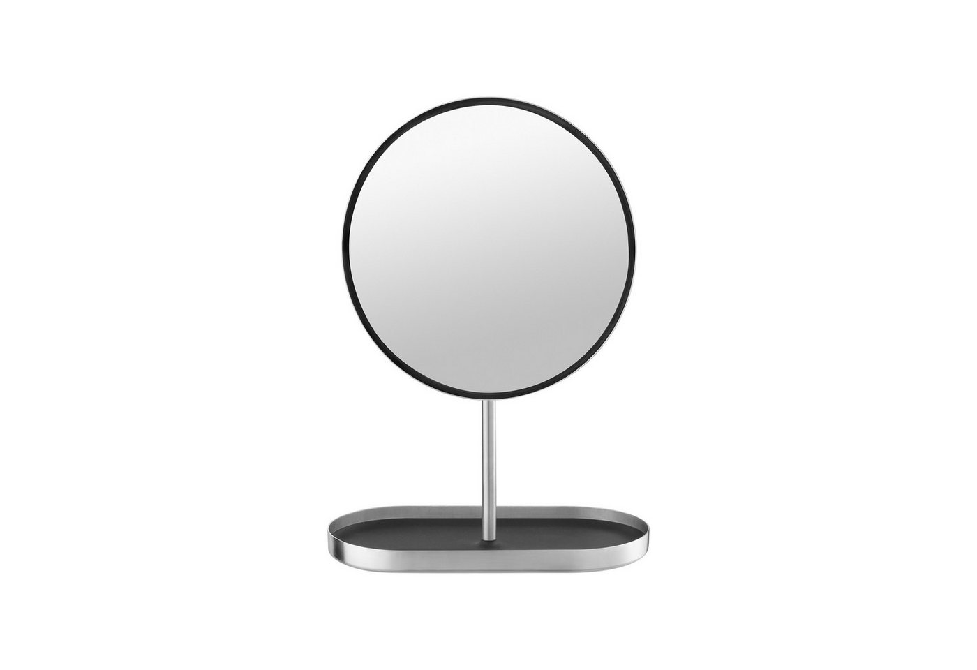 blomus Kosmetikspiegel -MODO- Designer Schminkspiegel: Tägliche Routine mit luxuriösem Touch, Elegant, Designerstück, Titanbeschichtung, 5-fach Zoom, Edelstahl, Robust von blomus