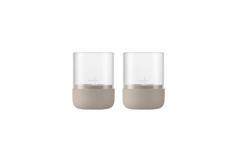 blomus Windlicht -CALMA- Glas Kerzenhalter, Stimmungslicht: modernes Deko-Design (SET, 2 St), Exklusive Betonoptik, Handgefertigt, Verschiedene Größen & Farben von blomus