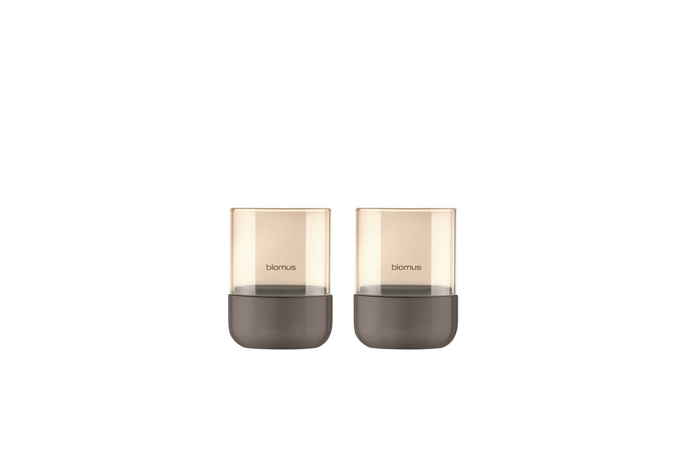 blomus Windlicht -CALMA- Kerzenhalter, Stimmungslicht: Design Edelstahloptik matt (2 St., 2er Set bei XS-Version), Glas/Edelstahl Kombination von blomus