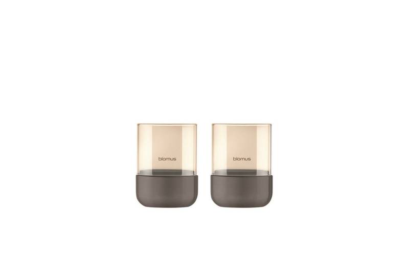 blomus Windlicht -CALMA- Kerzenhalter, Stimmungslicht: Design Edelstahloptik matt (2 St., 2er Set bei XS-Version), Glas/Edelstahl Kombination von blomus