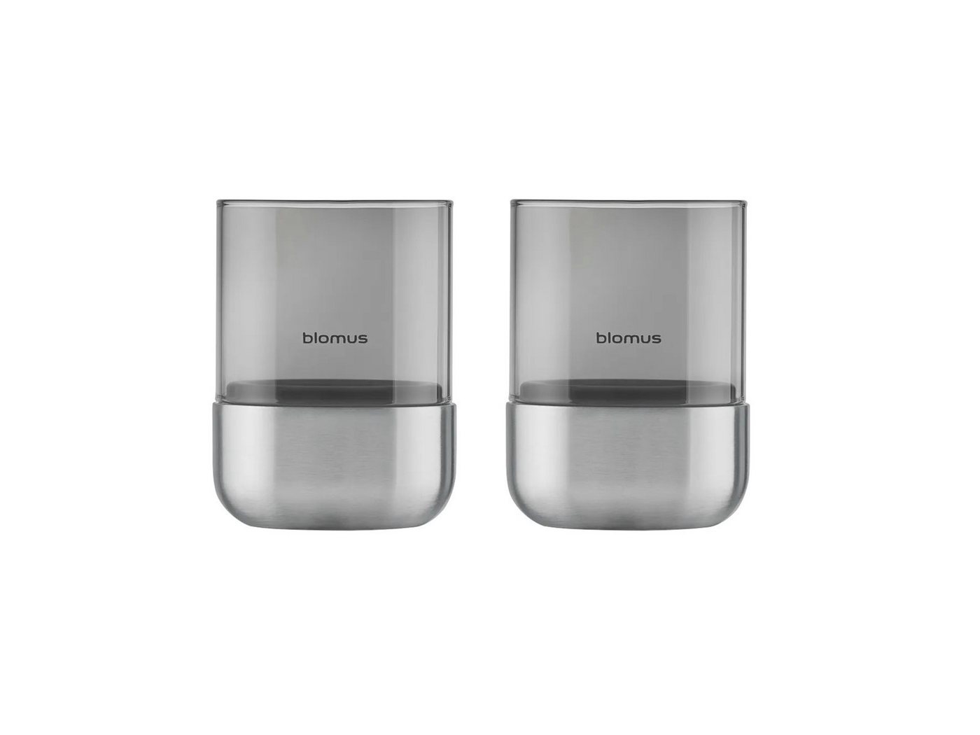 blomus Windlicht CALMA Laterne stainless steel matt glass smoke 2er Set XS 9,5cm blomus Windlicht CALMA Laterne stainless steel matt glass smoke 2er Set XS 9,5cm von blomus