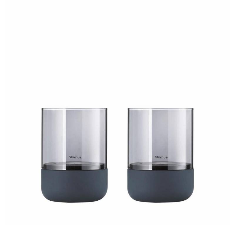 blomus Windlicht Calma 2er Set Steel Gray Smoke von blomus