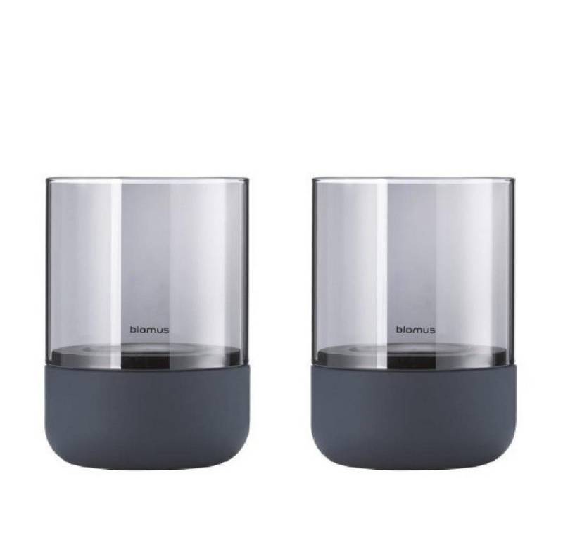 blomus Windlicht Teelichthalter Calma Steel Grey-Smoke (2-teilig) von blomus