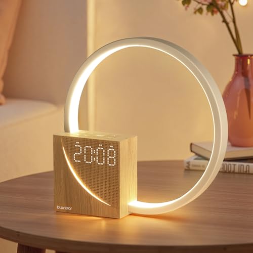 blonbar 10W Nachttischlampe mit USB-Ladefunktion, Wake Up Licht Wecker Touch Control Dimmbar Tischlampe Einschlafhilfe Babys & Erwachsene, 3 Stufige Helligkeit Nachtlicht für Schlafzimmer Wohnzimmer von blonbar
