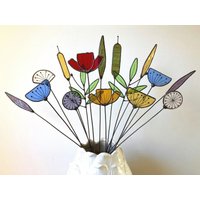 Glasmalerei-Blumen, 16 Stängel-Blumenstrauß von bloomandglass