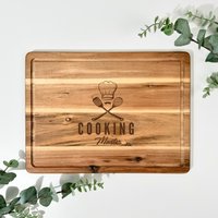 Akazienholzbrett Xl | 38X28 cm Individuell Personalisierbar Für Kochfans Geburtstag Muttertag Schneidebrett Servierbrett von bloomstdesign