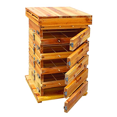 blower ZYY@ Bienenstock Komplett Beehive Kit, Wachs beschichtet Bee Hive Inklusive Rahmen und Beeswax Beschichtete Foundation Blatt, 3/5 Tier Beekeeping Kit von blower