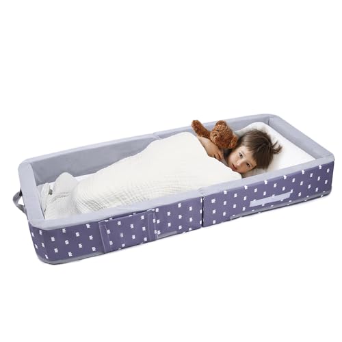 bluaqua Reisbett mit Matratze und Rausfallschutz, Kompakt, Faltbar und Praktisch zum Reisen Kinderbett für Baby und KinderKompakt, Faltbar und Praktisch zum Reisen von bluaqua