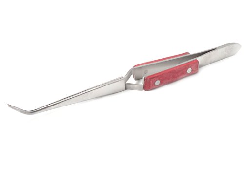blueINOX Lötpinzette/Kreuzpinzette/Industrie- & Technische Pinzette – Präzisionswerkzeug mit abgewinkelter Spitze (17 cm, Edelstahl, isolierter Griff) von blueINOX