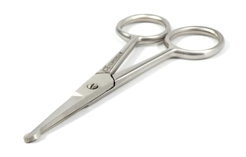 blueINOX Nasenschere/Bartschere/Ohrenhaarschere – Präzisionsschere mit gerader Schneide (10 cm, abgerundete Spitze, Edelstahl) von blueINOX
