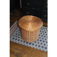Rattan Fuß Hocker Boho Ratan Fußstütze Fußhocker Wicker Möbel Mcm Franco Albani Ottoman Lagerung Gewebte von bluejeanjulie