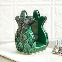 Ananas Servietten Halter, Schwamm Smaragd Grün, Keramik Obst, Keramik, Gemütliche Küche Dekor, Weihnachtsgeschenk, Für Sie, Ihn von blueroompottery