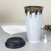 Grau Blauer Wiederverwendbarer Reisebecher, Umweltfreundlicher Kaffeebecher, Handgemachte Keramikkaffeetasse, Männer Grau Blauer Wiederverwendbarer Reisebecher, Umweltfreundlicher Kaffeebecher, Handgemachte Keramikkaffeetasse, Männer von blueroompottery