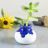 Weiß Blauer Sukkulenten Blumentopf Set, Mini Topf, Kaktus Modernes Wohndekor, Handgemachte Keramik, Gartenideen von blueroompottery