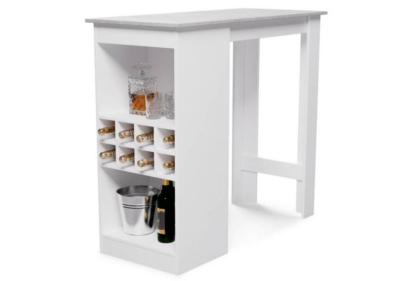 blumfeldt Couchtisch Bellshill Bartisch Tresentisch Hausbar (1 Tisch), Tresentisch Hausbar Küche Tisch höhenverstellbaren Fächern von blumfeldt