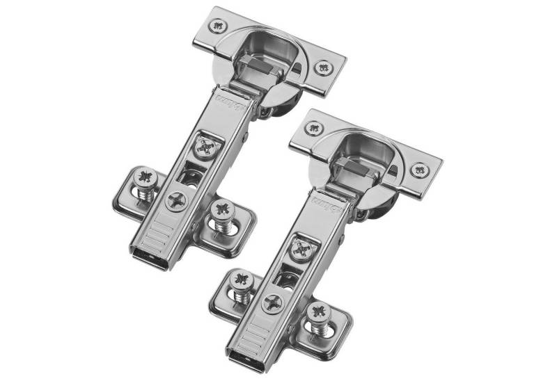 blum Möbelbeschlag Topfband Schrankscharnier 110° 71B3580 Eckanschlag SoftClose (Spar-Set, 2 St), 3D-Verstellung, inkl. Montageplatte 173L8100 von blum