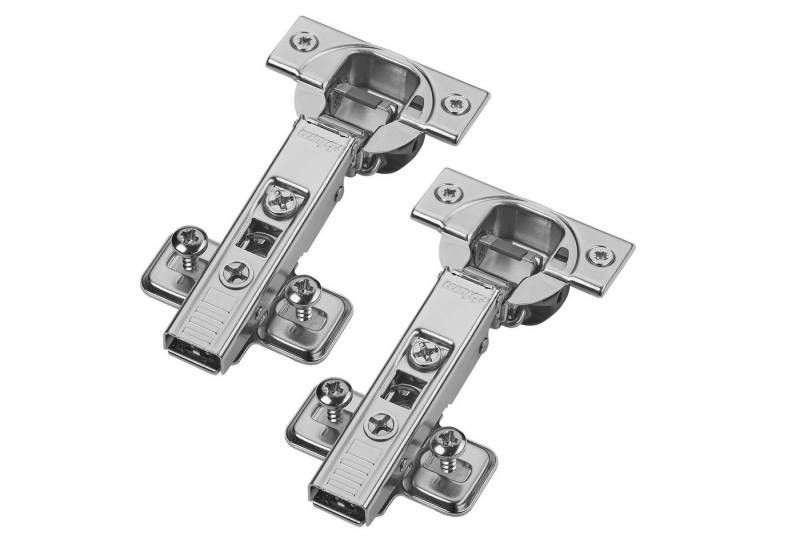 blum Möbelbeschlag Topfband Schrankscharnier 110° 71B3580 Eckanschlag SoftClose (Spar-Set, 2 St), 3D-Verstellung, inkl. Montageplatte 174E6100 von blum