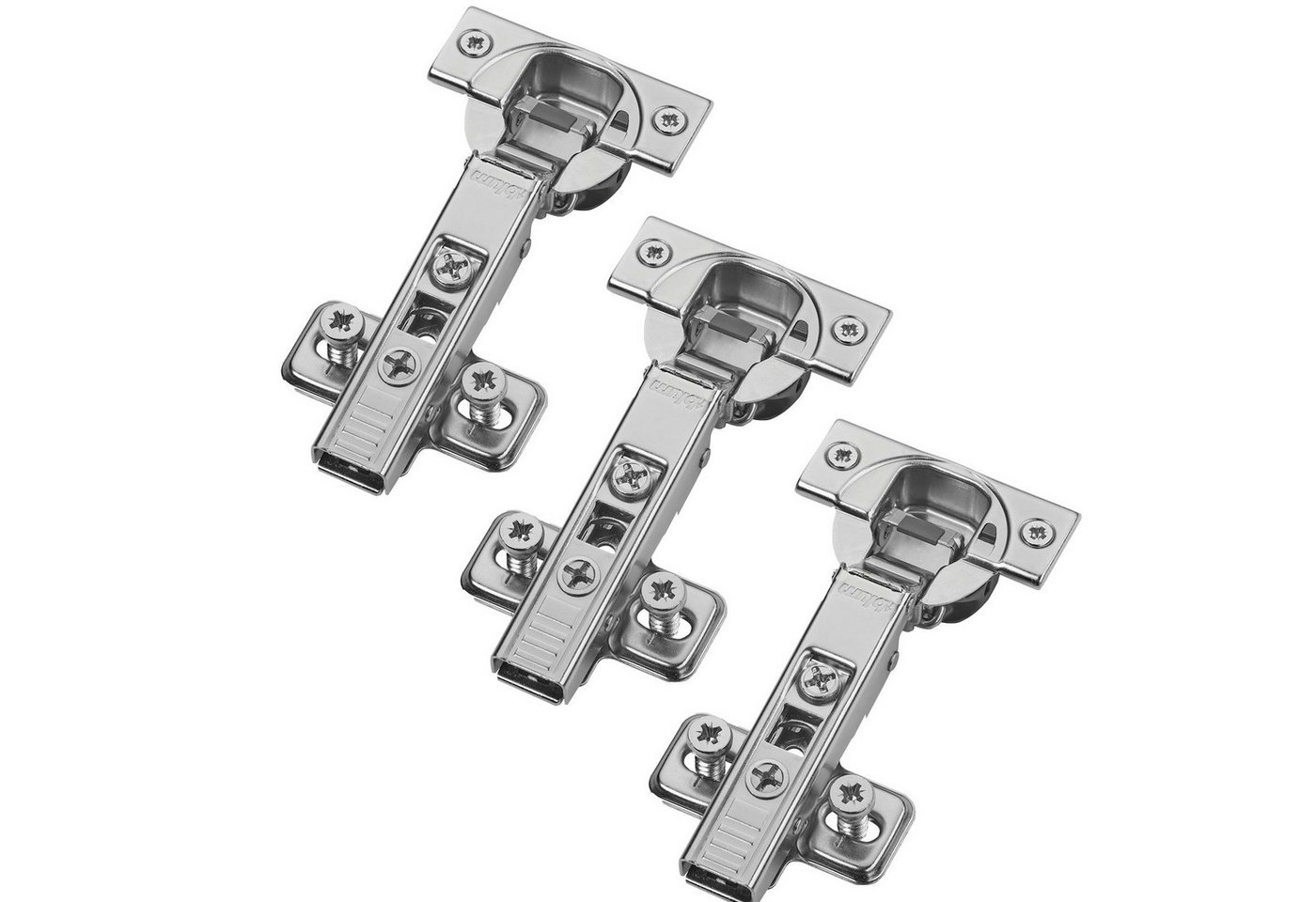blum Möbelbeschlag Topfband Schrankscharnier 110° 71B3580 Eckanschlag SoftClose (Spar-Set, 3 St), 3D-Verstellung, inkl. Montageplatte 173L8100 von blum