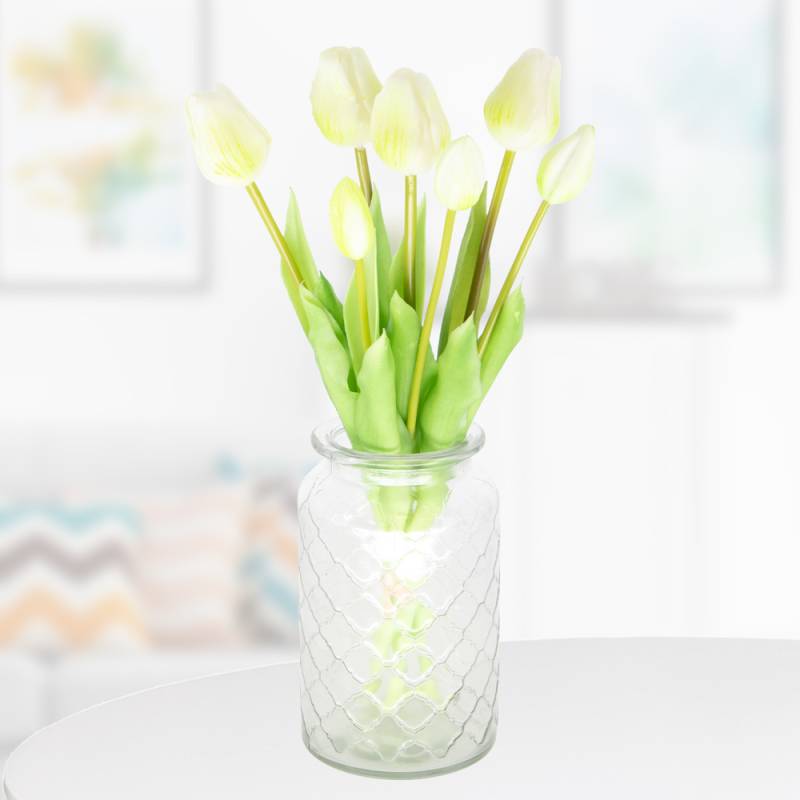 7 Weiße Kunsttulpen von blumenshop.de