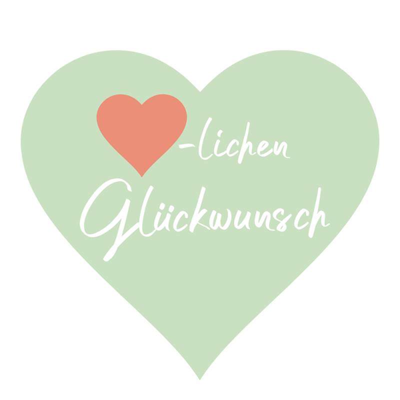 "Herzlichen Glückwunsch" Grußkarte in Herzform von blumenshop.de