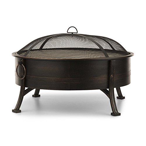 Blumfeldt 2-in-1 Feuerschale - Feuerschale für den Garten mit Edelstahl-Grillrost, Feuerschalen FireView Concept, Funkenschutz, Trageringe, Schürhaken & Grillrost, Stil: Catania, schwarz von blumfeldt