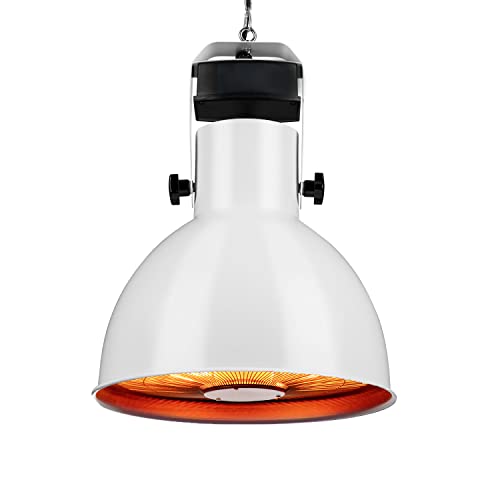 Blumfeldt Heatbell Ceiling Smart Infrarot Heizstrahler Terrasse IPX4 800/1200/2000W Outdoor Infrarotheizung, Wärmelampe, weiß von blumfeldt