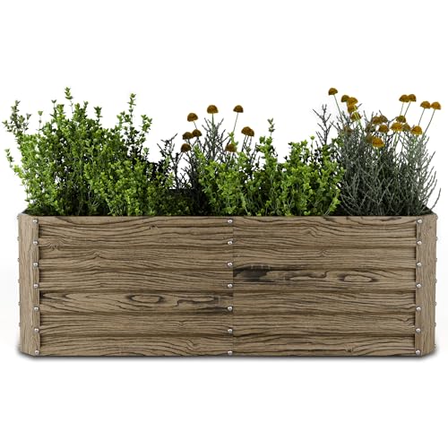 Blumfeldt High Grow Straight Hochbeet, Ergonomisches 972L Hochbeet Metall Holzoptik, Wetterfester Verzinkter Stahl Für Blumen, Kräuter & Gemüse – Rostbeständig, Offene Bodenstruktur & Einfache Montage Blumfeldt High Grow Straight Hochbeet, Ergonomisches 972L Hochbeet Metall Holzoptik, Wetterfester Verzinkter Stahl Für Blumen, Kräuter & Gemüse – Rostbeständig, Offene Bodenstruktur & Einfache Montage von blumfeldt