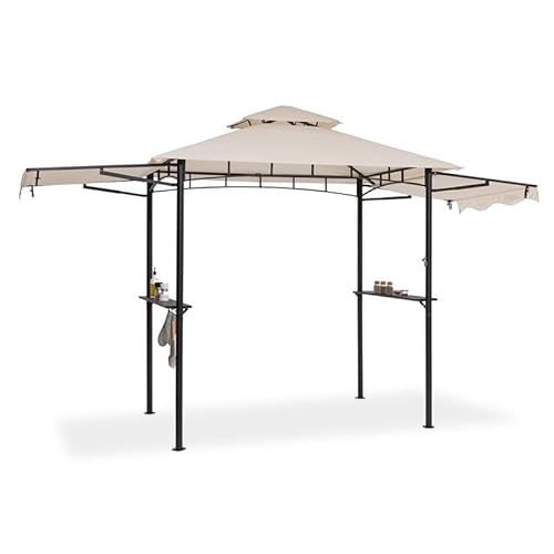 Blumfeldt Steakhouse Wings - Pavillon Grilldach Grillpavillon, Größe: 235 x 242 x 145 cm (BxHxT), Regen-/Sonnenschutzdach: Polyester 160g wasserabweisend/flammhemmend, beige von blumfeldt