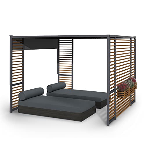 Blumfeldt Valence Pergola, Pavillons Wasserdicht, Stabil & Winterfest, Windichte Pergola Freistehend, Terrassenüberdachung Gazebo, Metall-Pavillon mit 1,5W Solar-LEDs, UV50+, Pergola 3x3 m Blumfeldt Valence Pergola, Pavillons Wasserdicht, Stabil & Winterfest, Windichte Pergola Freistehend, Terrassenüberdachung Gazebo, Metall-Pavillon mit 1,5W Solar-LEDs, UV50+, Pergola 3x3 m von blumfeldt