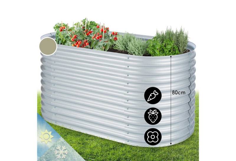 blumfeldt Blumentopf High Grow Hochbeet Metall, Hochbeet Metall Balkon Pflanzkasten Pflanzkübel Blumenkasten von blumfeldt